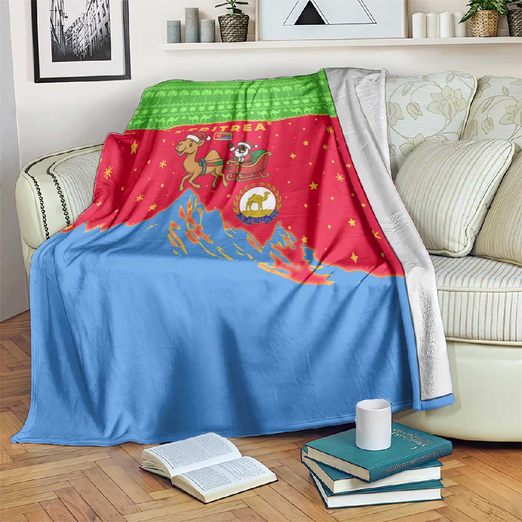 Eritrea Christmas Blanket Santa Claus Camel Sleigh National Emblem - African Pride