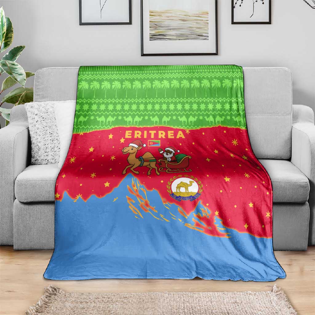 Eritrea Christmas Blanket Santa Claus Camel Sleigh National Emblem - African Pride