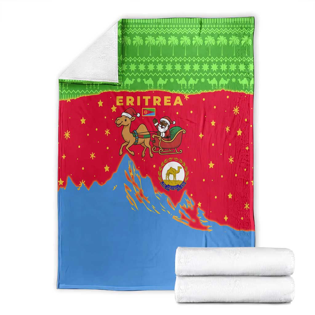 Eritrea Christmas Blanket Santa Claus Camel Sleigh National Emblem - African Pride
