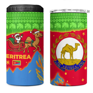 Eritrea Christmas 4 in 1 Can Cooler Tumbler Santa Claus Camel Sleigh National Emblem - African Pride