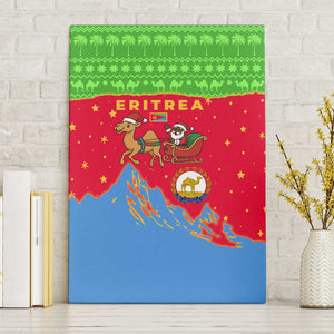 Eritrea Christmas Canvas Wall Art Santa Claus Camel Sleigh National Emblem - African Pride