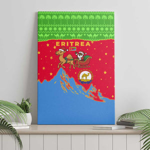 Eritrea Christmas Canvas Wall Art Santa Claus Camel Sleigh National Emblem - African Pride