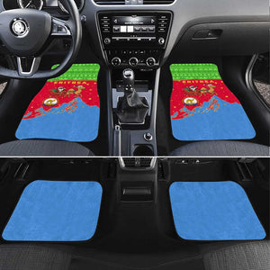 Eritrea Christmas Car Mats Santa Claus Camel Sleigh National Emblem - African Pride
