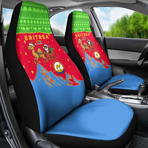 Eritrea Christmas Car Seat Cover Santa Claus Camel Sleigh National Emblem - African Pride