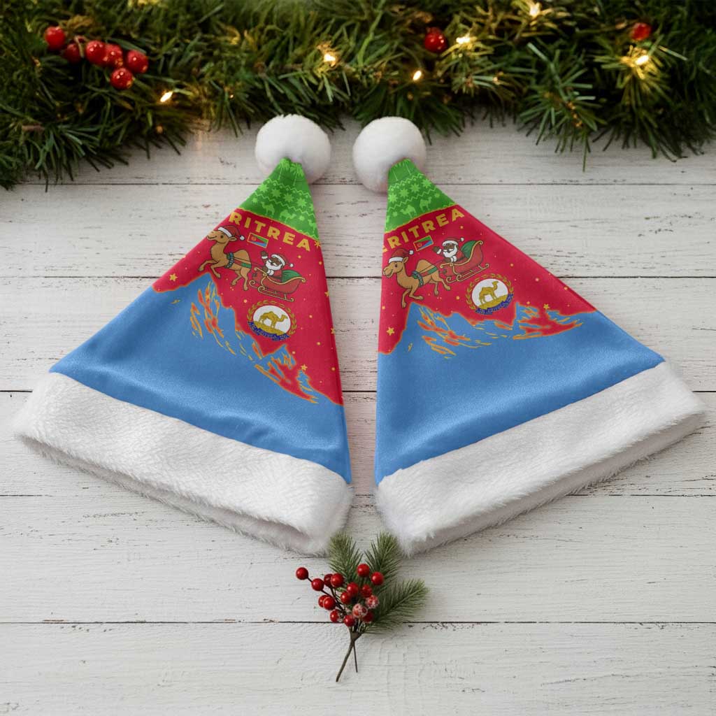 Eritrea Christmas Santa Hat Santa Claus Camel Sleigh National Emblem - African Pride