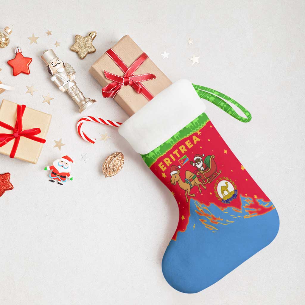 Eritrea Christmas Stocking Santa Claus Camel Sleigh National Emblem - African Pride