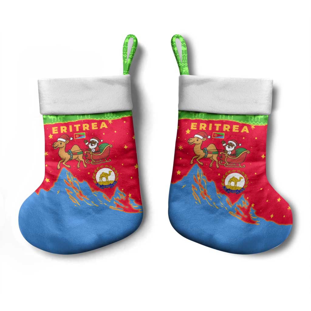 Eritrea Christmas Stocking Santa Claus Camel Sleigh National Emblem - African Pride