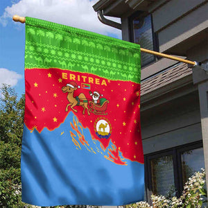 Eritrea Christmas Garden Flag Santa Claus Camel Sleigh National Emblem - African Pride
