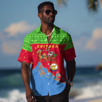 Eritrea Christmas Hawaiian Shirt Santa Claus Camel Sleigh National Emblem - African Pride