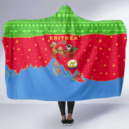 Eritrea Christmas Hooded Blanket Santa Claus Camel Sleigh National Emblem - African Pride
