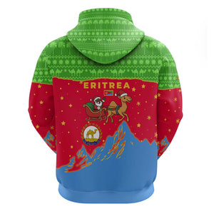 Eritrea Christmas Hoodie Santa Claus Camel Sleigh National Emblem - African Pride