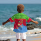 Eritrea Christmas Kid Hawaiian Shirt Santa Claus Camel Sleigh National Emblem - African Pride