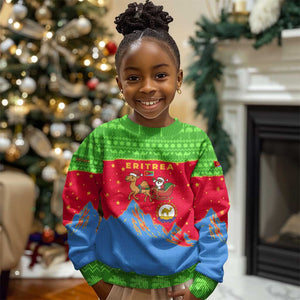 Eritrea Christmas Kid Ugly Christmas Sweater Santa Claus Camel Sleigh National Emblem - African Pride