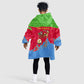 Eritrea Christmas Kid Wearable Blanket Hoodie Santa Claus Camel Sleigh National Emblem - African Pride