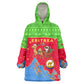 Eritrea Christmas Kid Wearable Blanket Hoodie Santa Claus Camel Sleigh National Emblem - African Pride