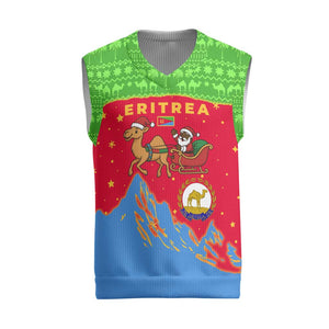 Eritrea Christmas Knitted V-Neck Vest Santa Claus Camel Sleigh National Emblem - African Pride