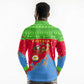 Eritrea Christmas Long Sleeve Polo Shirt Santa Claus Camel Sleigh National Emblem - African Pride
