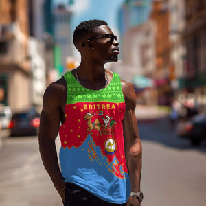 Eritrea Christmas Men Tank Top Santa Claus Camel Sleigh National Emblem - African Pride