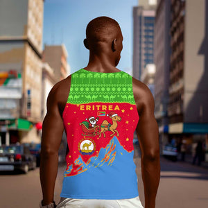 Eritrea Christmas Men Tank Top Santa Claus Camel Sleigh National Emblem - African Pride