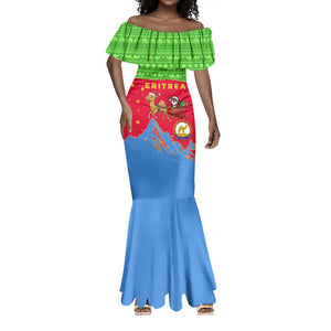 Eritrea Christmas Mermaid Dress Santa Claus Camel Sleigh National Emblem - African Pride