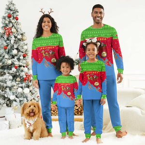 Eritrea Christmas Pajama Set Santa Claus Camel Sleigh National Emblem - African Pride