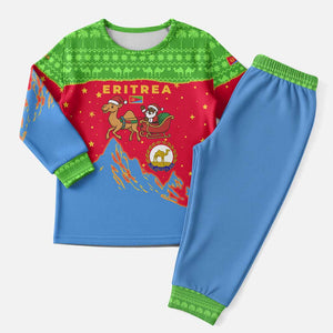 Eritrea Christmas Pajama Set Santa Claus Camel Sleigh National Emblem - African Pride