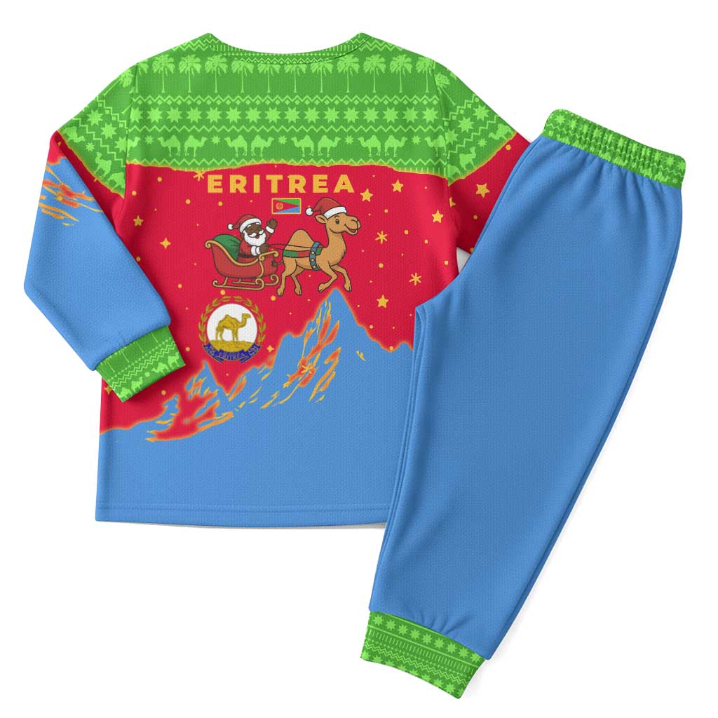 Eritrea Christmas Pajama Set Santa Claus Camel Sleigh National Emblem - African Pride
