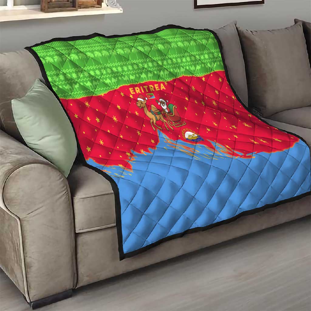 Eritrea Christmas Quilt Santa Claus Camel Sleigh National Emblem - African Pride