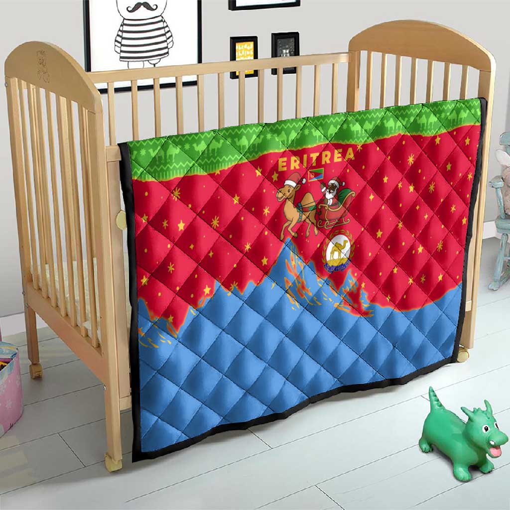 Eritrea Christmas Quilt Santa Claus Camel Sleigh National Emblem - African Pride
