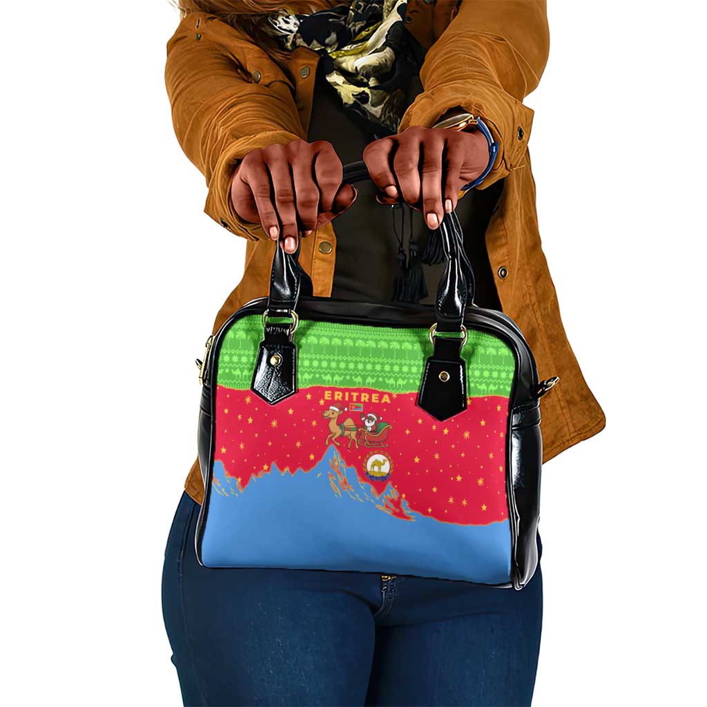Eritrea Christmas Shoulder Handbag Santa Claus Camel Sleigh National Emblem - African Pride