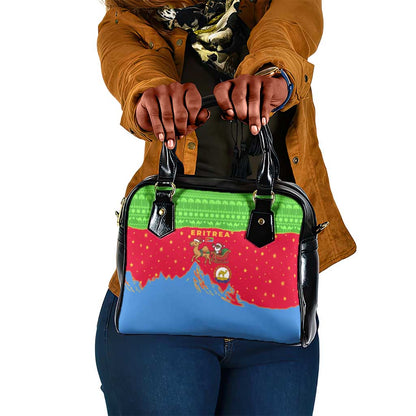 Eritrea Christmas Shoulder Handbag Santa Claus Camel Sleigh National Emblem - African Pride