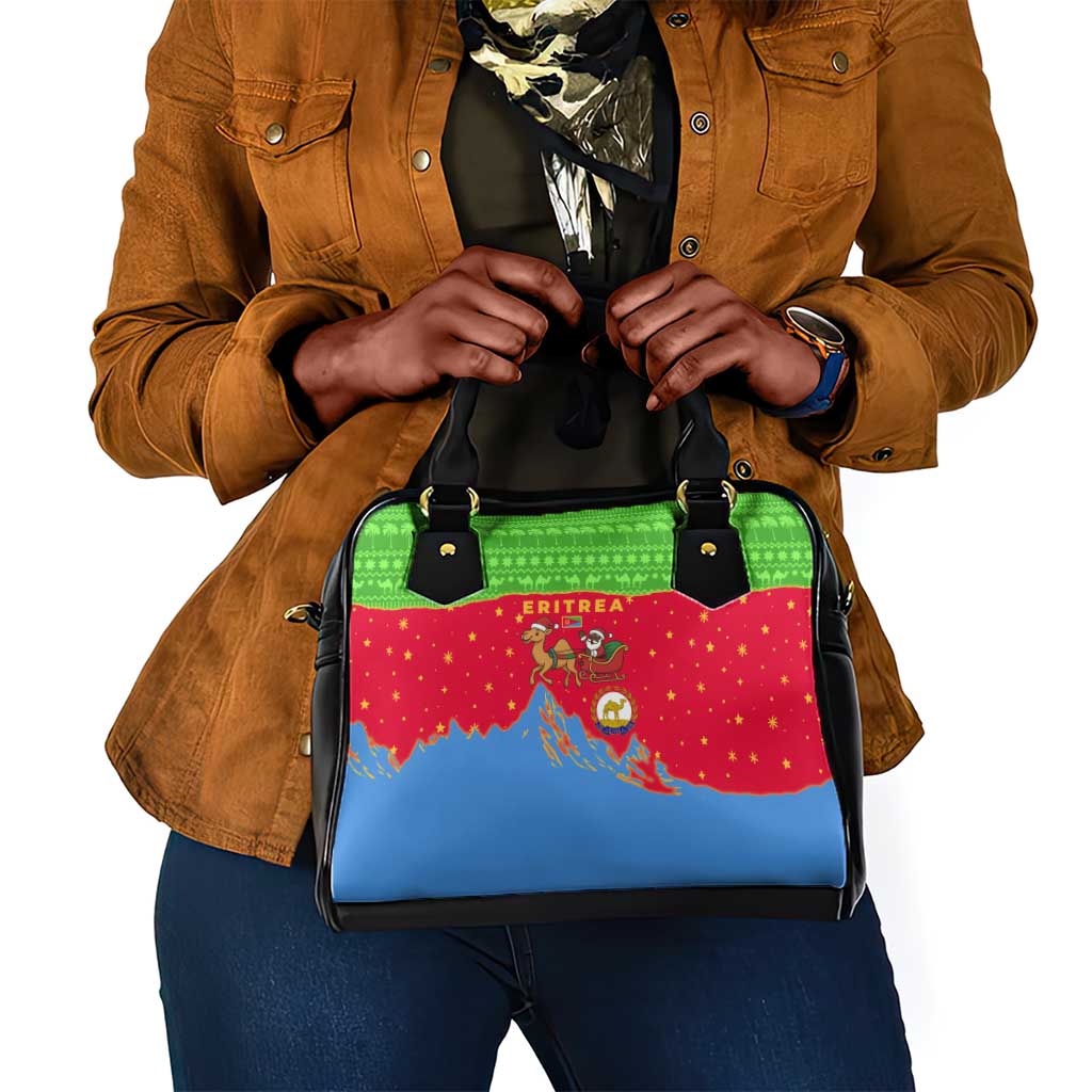 Eritrea Christmas Shoulder Handbag Santa Claus Camel Sleigh National Emblem - African Pride