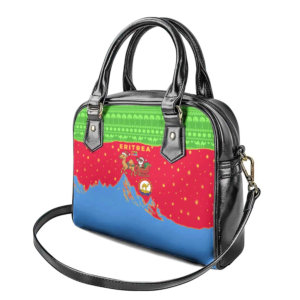 Eritrea Christmas Shoulder Handbag Santa Claus Camel Sleigh National Emblem - African Pride