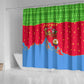 Eritrea Christmas Shower Curtain Santa Claus Camel Sleigh National Emblem - African Pride