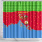 Eritrea Christmas Shower Curtain Santa Claus Camel Sleigh National Emblem - African Pride