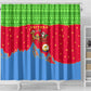 Eritrea Christmas Shower Curtain Santa Claus Camel Sleigh National Emblem - African Pride