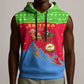 Eritrea Christmas Sleeveless Hoodie Santa Claus Camel Sleigh National Emblem - African Pride
