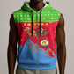 Eritrea Christmas Sleeveless Zip Hoodie Santa Claus Camel Sleigh National Emblem - African Pride