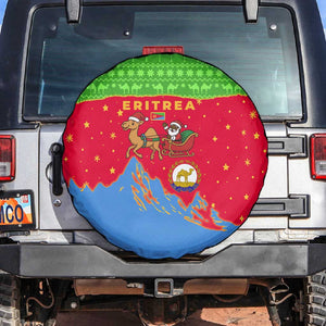Eritrea Christmas Spare Tire Cover Santa Claus Camel Sleigh National Emblem - African Pride
