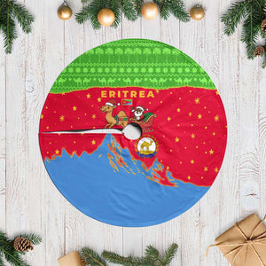 Eritrea Christmas Tree Skirt Santa Claus Camel Sleigh National Emblem - African Pride