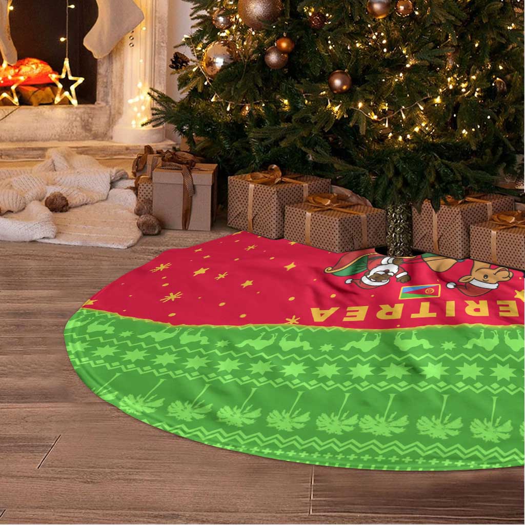 Eritrea Christmas Tree Skirt Santa Claus Camel Sleigh National Emblem - African Pride