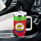 Eritrea Christmas Tumbler With Handle Santa Claus Camel Sleigh National Emblem - African Pride