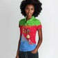 Eritrea Christmas Women Polo Shirt Santa Claus Camel Sleigh National Emblem - African Pride