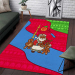 Eritrea Christmas Area Rug African Santa Gingerbread Harp National Flag Colors - African Pride