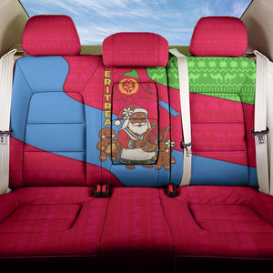Eritrea Christmas Back Car Seat Cover African Santa Gingerbread Harp National Flag Colors - African Pride