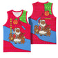 Eritrea Christmas Basketball Jersey African Santa Gingerbread Harp National Flag Colors - African Pride