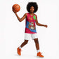 Eritrea Christmas Basketball Jersey African Santa Gingerbread Harp National Flag Colors - African Pride