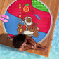 Eritrea Christmas Beach Blanket African Santa Gingerbread Harp National Flag Colors - African Pride