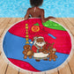 Eritrea Christmas Beach Blanket African Santa Gingerbread Harp National Flag Colors - African Pride