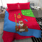 Eritrea Christmas Bedding Set African Santa Gingerbread Harp National Flag Colors - African Pride